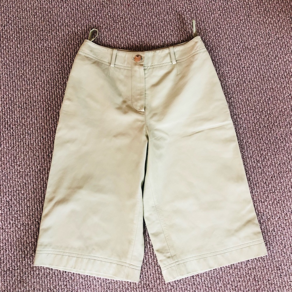 Chanel light green leather pants Size 36